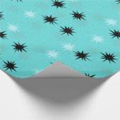 Papier Cadeau Papier d'emballage de Starbursts de turquoise (Coin)