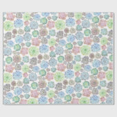 Papier Cadeau Papier d'emballage de Succulents (Plat)