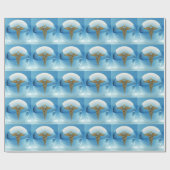 Papier Cadeau Papier d'emballage de symbole Médicale de caducée (Plat)