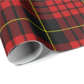 Papier Cadeau Papier d'emballage de tartan rouge (Coin rond)