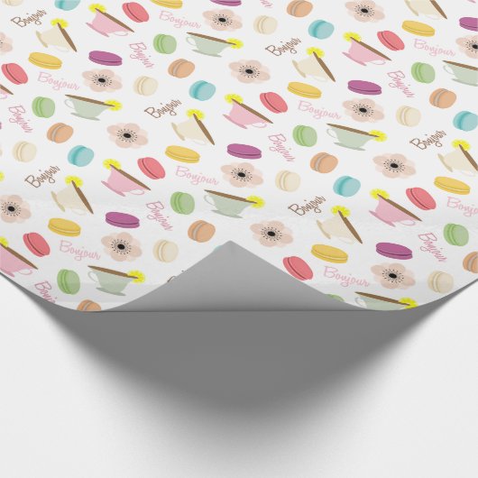 Papier Cadeau Papier d'emballage de thème français de nourriture (Coin)