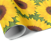 Papier Cadeau Papier d'emballage de tournesols (Coin rond)