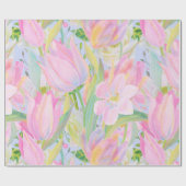 Papier Cadeau Papier d'emballage de tulipe en pastel (Plat)