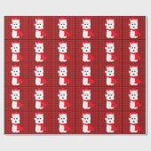 Papier Cadeau Papier d'emballage de vacances de chien de Westie (Plat)