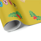 Papier Cadeau Papier d'emballage de vacances dorées et de Nouvel (Coin rond)