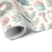 Papier Cadeau Papier d'emballage de vacances joyeux (Coin rond)