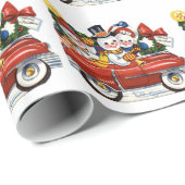 Papier Cadeau Papier d'emballage de vacances vintages de (Coin rond)