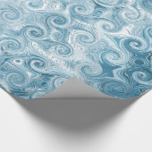 Papier Cadeau Papier d'emballage de vagues de bleu (Coin)
