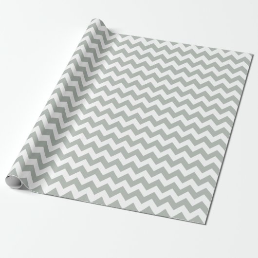 Papier Cadeau Papier d'emballage de zigzag de Chevron de gris (Déroulé)