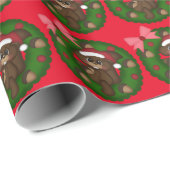 Papier Cadeau Papier d'emballage d'écureuil de Noël (Coin rond)