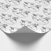 Papier Cadeau papier d'emballage Deer-Fox ailé. (Coin)