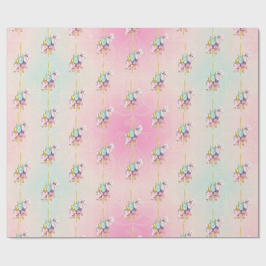 Papier Cadeau Papier d'emballage d'éléphant de carrousel (Plat)