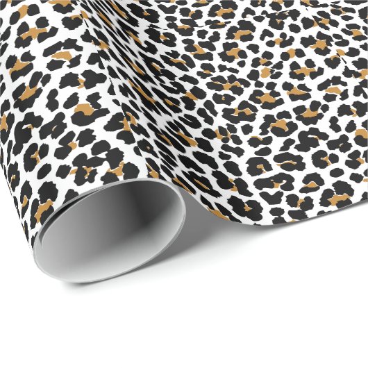 Papier Cadeau Papier d'emballage d'empreinte de léopard élégant (Coin rond)