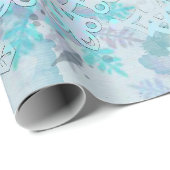 Papier Cadeau Papier d'emballage des flocons de neige (Coin rond)