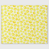 Papier Cadeau Papier d'emballage design citrons d'aquarelle (Plat)