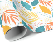 Papier Cadeau papier d'emballage design de feuillage bleu et or (Coin rond)