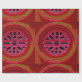 Papier Cadeau papier d'emballage design mandala rouge (Plat)