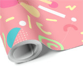 Papier Cadeau Papier d'emballage design Memphis (Coin rond)