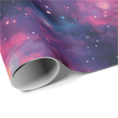 Papier Cadeau Papier d'emballage d'espace coloré Galaxies (Coin rond)