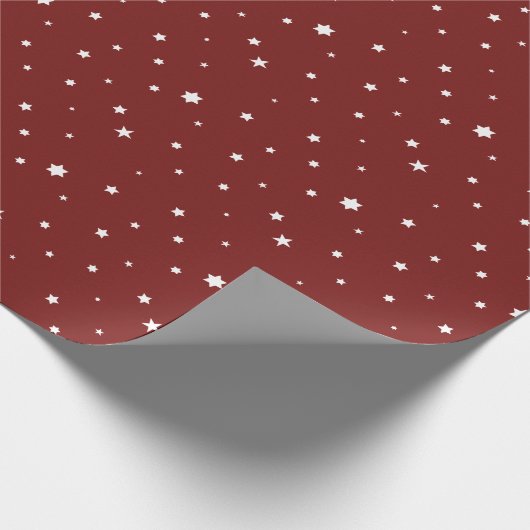 Papier Cadeau Papier d'emballage d'étoiles de Noël rouge et (Coin)