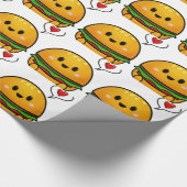 Papier Cadeau Papier d'emballage d'hamburger mignon (Coin)