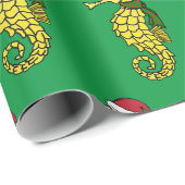 Papier Cadeau Papier d'emballage d'hippocampe de Noël (Coin rond)