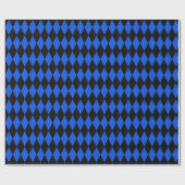 Papier Cadeau Papier d'emballage diamant bleu/noir de harlequin (Plat)