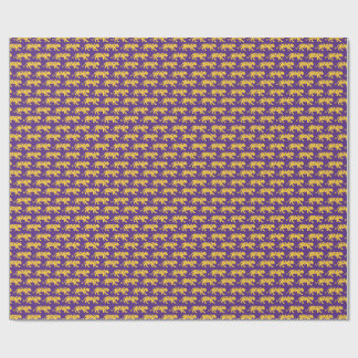 Papier Cadeau Papier d'emballage d'impression de tigre violet et