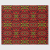 Papier Cadeau Papier d'emballage d'impression Kente moderne roug (Plat)