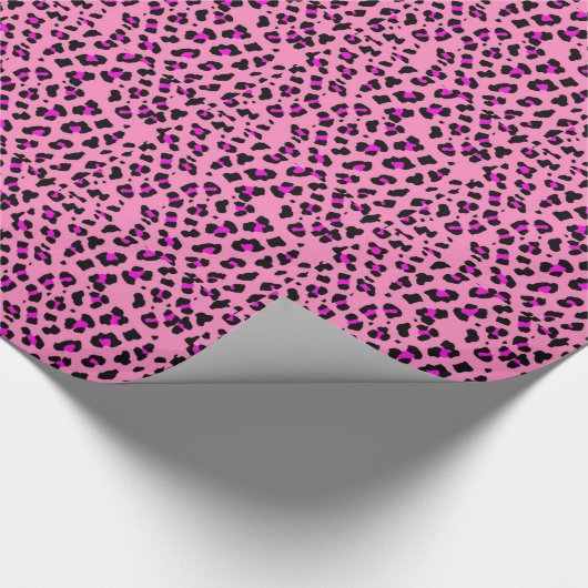 Papier Cadeau Papier d'emballage d'impression rose de guépard (Coin)