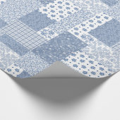 Papier Cadeau Papier d'emballage d'indigo de patchwork (Coin)