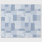 Papier Cadeau Papier d'emballage d'indigo de patchwork (Plat)