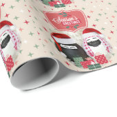 Papier Cadeau Papier d'emballage d'OEUFS du Joyeuses Fêtes (Coin rond)