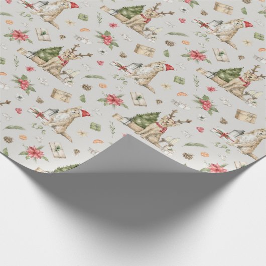 Papier Cadeau Papier d'emballage doré Retriever (Coin)