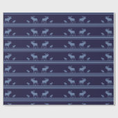 Papier Cadeau Papier d'emballage d'orignal bleu rustique (Plat)