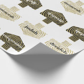 Papier Cadeau Papier d'emballage "Dreidels personnalisés/Or, Noi (Coin)