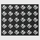 Papier Cadeau Papier d'emballage du 40e anniversaire (Plat)