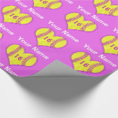 Papier Cadeau Papier d'emballage du base-ball avec le NOM, (Coin)