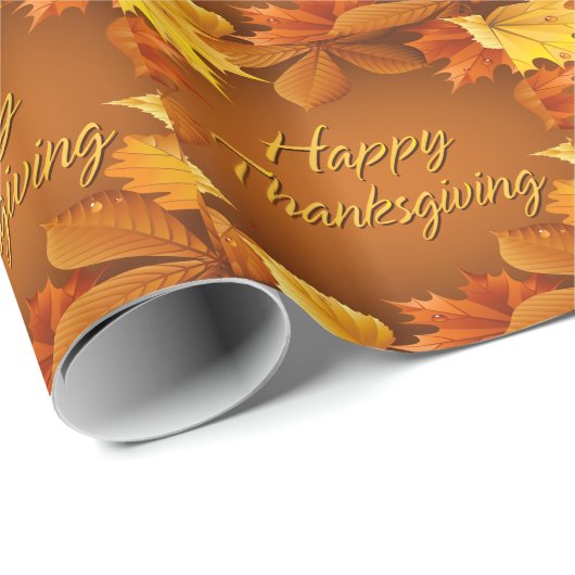 Papier Cadeau Papier d'emballage du bon thanksgiving 1 (Coin rond)