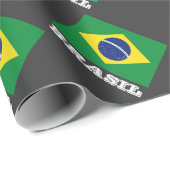 Papier Cadeau Papier d'emballage du drapeau brésilien | Couleurs (Coin rond)