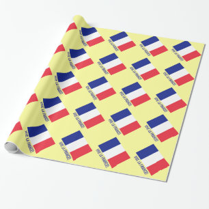 Papier Cadeau Papier d'emballage du drapeau français   Vive la F