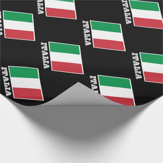 Papier Cadeau Papier d'emballage du drapeau italien | Design Tri (Coin)