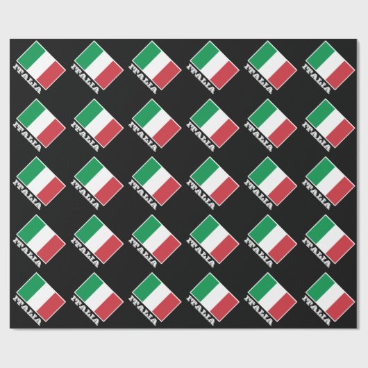 Papier Cadeau Papier d'emballage du drapeau italien | Design Tri (Plat)