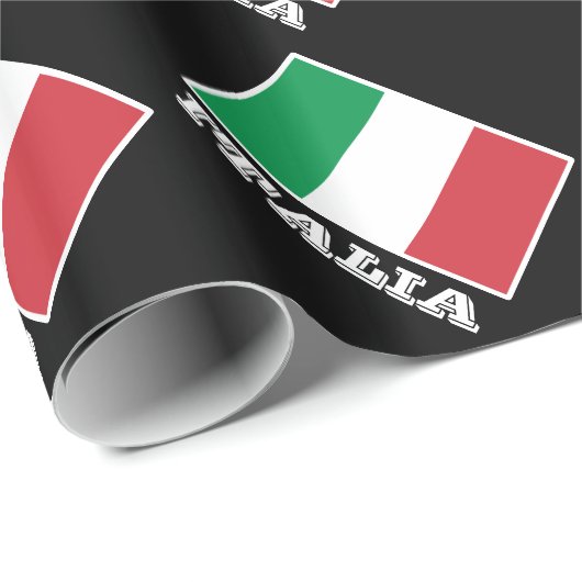 Papier Cadeau Papier d'emballage du drapeau italien | Design Tri (Coin rond)