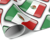 Papier Cadeau Papier d'emballage du drapeau mexicain (Coin rond)