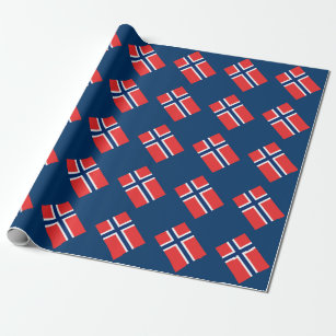 Papier Cadeau Papier d'emballage du drapeau norvégien   Norvège 