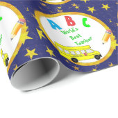 Papier Cadeau Papier d'emballage du meilleur maître d'école du (Coin rond)