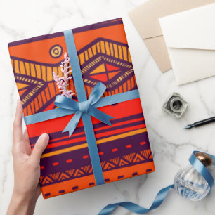 Papier Cadeau Papier d'emballage du parti motif tribal africain