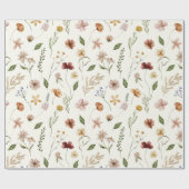 Papier Cadeau Papier d'emballage élégant de jardin de fleurs sau (Plat)