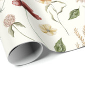 Papier Cadeau Papier d'emballage élégant de jardin de fleurs sau (Coin rond)